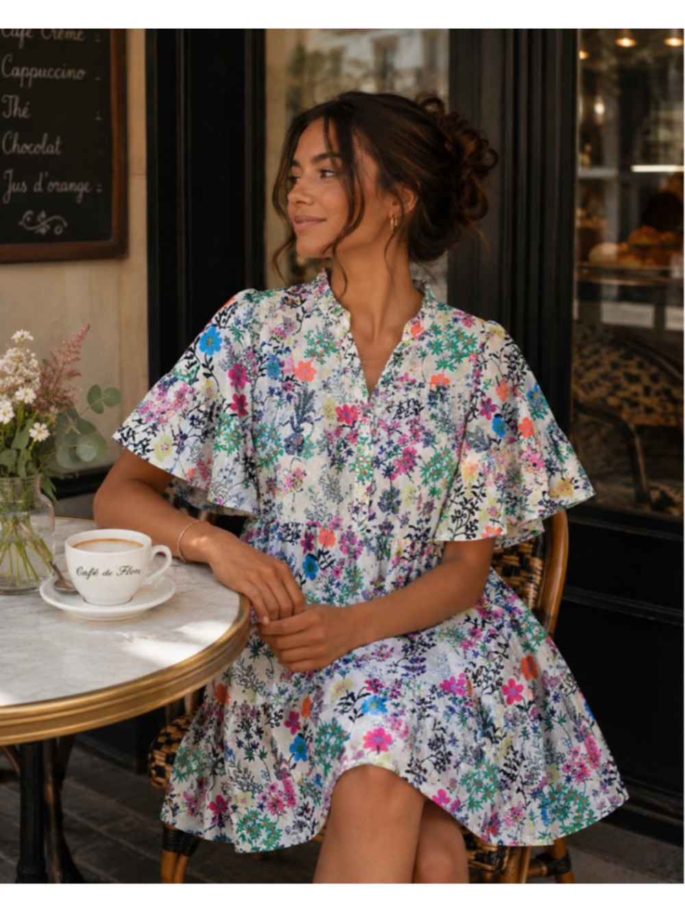 Women's Sunday Up Floral Print Tiered Dress Size S Summer